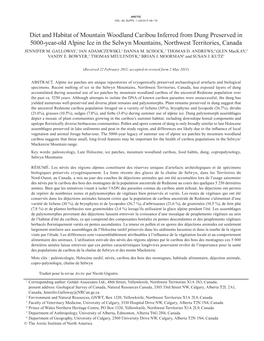 Diet and Habitat of Mountain Woodland Caribou Inferred From