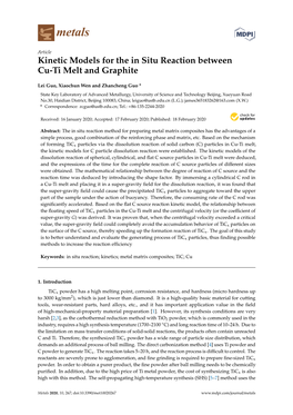 Kinetic Models for the in Situ Reaction Between Cu-Ti Melt and Graphite