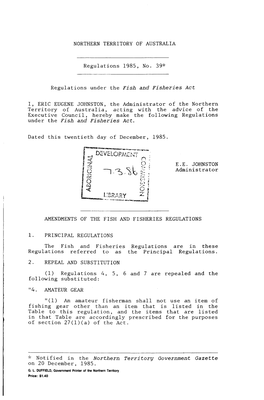 Under the Fish and Fisheries Act