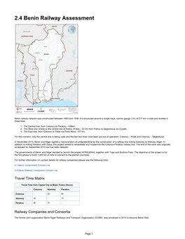 2.4 Benin Railway Assessment