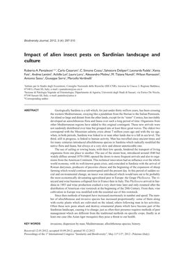 Impact of Alien Insect Pests on Sardinian Landscape and Culture