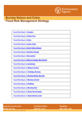 Burnley Nelson and Colne Flood Risk Management Strategy