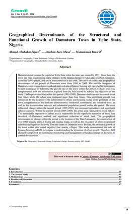 Growth Geographical Determinants of the Structural and Functional