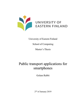 Public Transport Applications for Smartphones