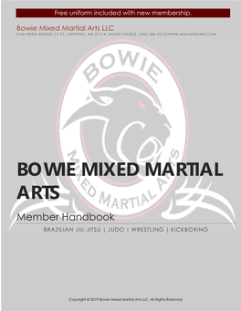 Bowie Mixed Martial Arts LLC 2146 PRIEST BRIDGE CT #7, CROFTON, MD 21114, UNITED STATES│ (240) 286-5219│