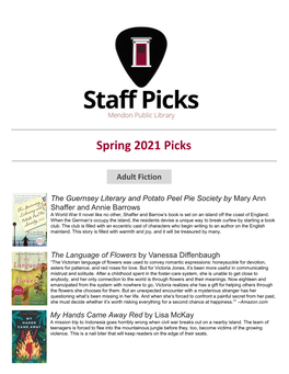 Spring 2021 Picks