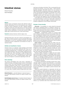 Intestinal Stomas Proximal the Ileostomy