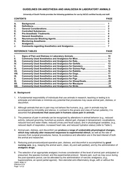 Anesthesia and Analgesia in Laboratory Animals