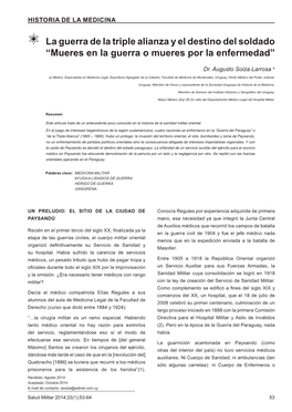 La Guerra De La Triple Alianza Y El Destino Del Soldado “Mueres En La Guerra O Mueres Por La Enfermedad”
