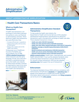 Health Care Transactions Basics (PDF)