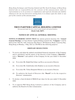 Notice of Annual General Meeting