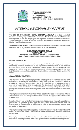 INTERNAL & EXTERNAL 2Nd POSTING