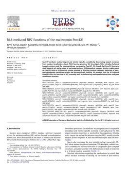 NLS-Mediated NPC Functions of the Nucleoporin Pom121