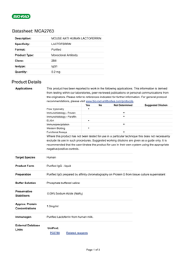 Datasheet: MCA2763 Product Details