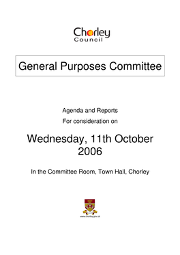 General Purposes Committee Wednesday, 11Th October 2006