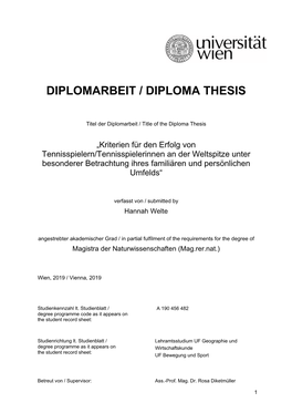 Diplomarbeit / Diploma Thesis