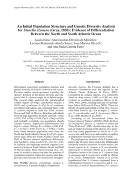 An Initial Population Structure and Genetic Diversity Analysis For