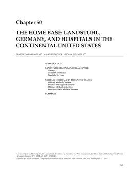 Landstuhl, Germany, and Hospitals in the Continental United States