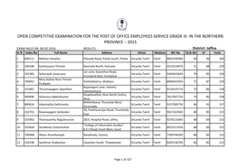 Open Competitive Examination for the Post of Office