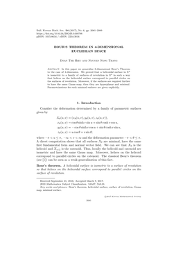 Bour's Theorem in 4-Dimensional Euclidean