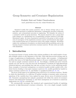 Group Symmetry and Covariance Regularization