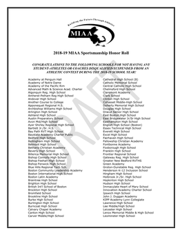 2006-07 Sportsmanship Honor Roll