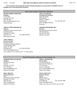 New York Society of Addiction Medicine the NYS Society Of