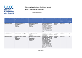 Planning Applications Decisions Issued