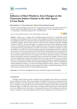 Influence of Roof Windows Area Changes on the Classroom