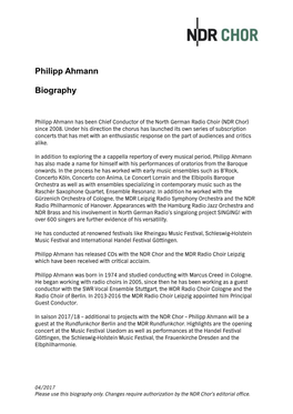 Philipp Ahmann Biography
