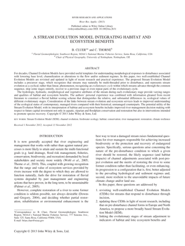 A Stream Evolution Model Integrating Habitat and Ecosystem Benefits