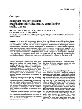 Malignant Histiocytosis and Encephalomyeloradiculopathy