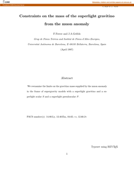 Constraints on the Mass of the Superlight Gravitino from the Muon Anomaly