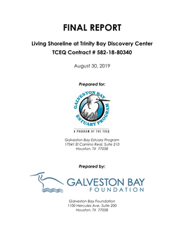 Living Shoreline at Trinity Bay Discovery Center Final Report