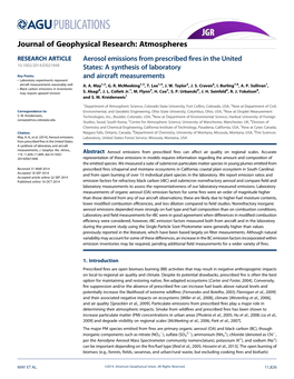 Aerosol Emissions from Prescribed Fires in The