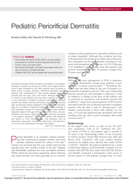 Pediatric Periorificial Dermatitis