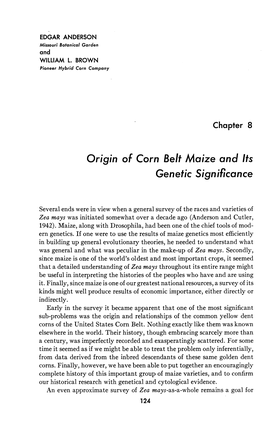 Origin of Corn Belt Maize and Its Genetic Significance