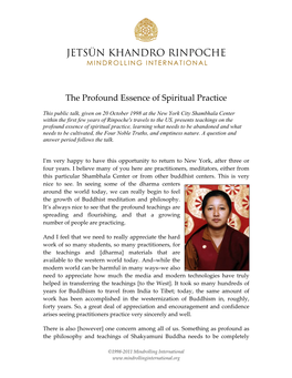 Her Eminence Mindrolling Jetsün Khandro Rinpoche