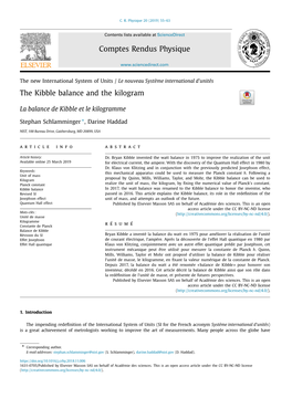 The Kibble Balance and the Kilogram