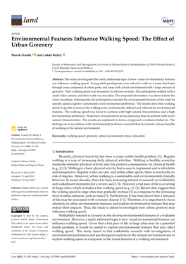 Environmental Features Influence Walking Speed: the Effect of Urban