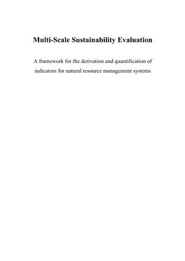 Multi-Scale Sustainability Evaluation