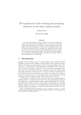 NP-Completeness of List Coloring and Precoloring Extension on the Edges of Planar Graphs