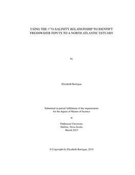 Using the Δ18 O-Salinity Relationship to Identify