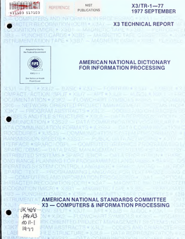 American National Dictionary for Information Processing