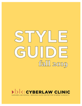 Cyberlaw Clinic Style Guide