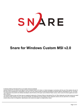 Snare for Windows Custom MSI V2.0