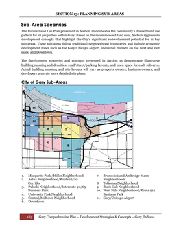 Sub-Area Sceanrios the Future Land Use Plan Presented in Section 12 Delineates the Community’S Desired Land Use Pattern for All Properties Within Gary