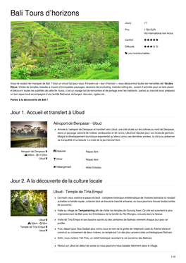 Bali Tours D'horizons