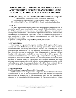 Magneto-Electroporation: Enhancement and Targeting of Gene Transfection Using Magnetic Nanoparticles and Microchips