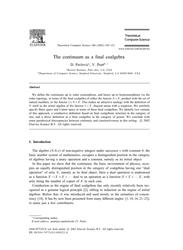 The Continuum As a Final Coalgebra